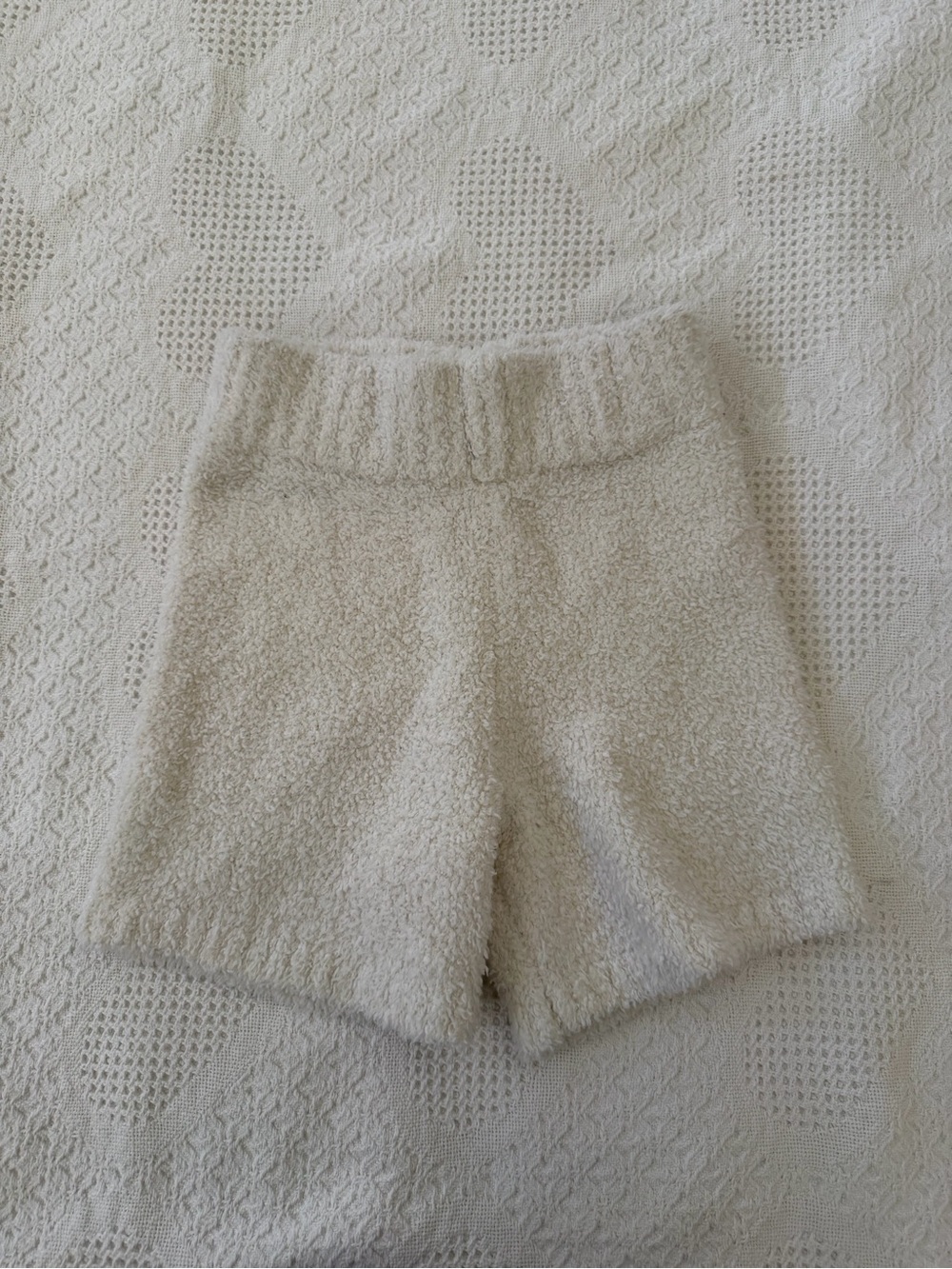 SKIMS Cream High-Waist Cozy Knit Lounge Shorts